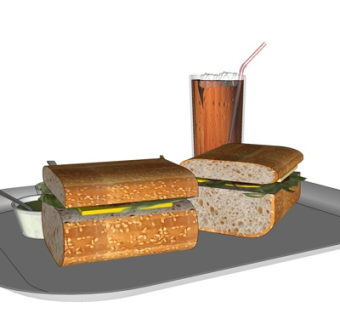 现代汉堡包可乐su模型