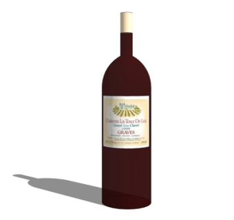 现代红酒酒水su模型