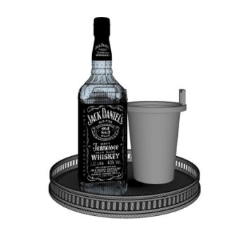 欧式洋酒酒水su模型