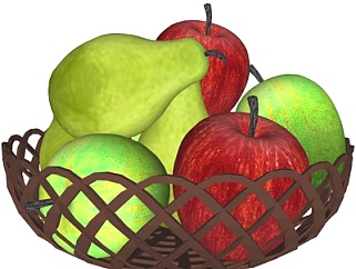 现代梨子苹果su模型