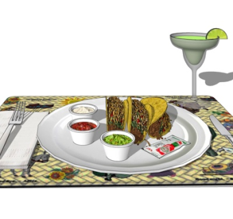 现代柠檬茶食物su模型