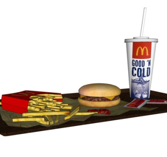 现代汉堡包薯条su模型