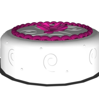 现代生日蛋糕su模型