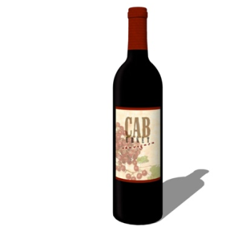 现代红酒酒水su模型