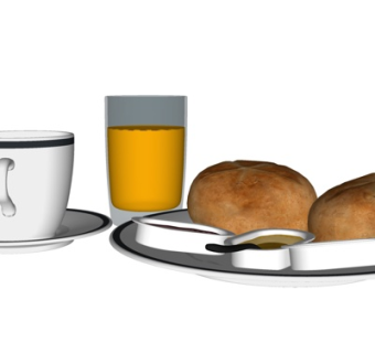 现代面包麦片su模型