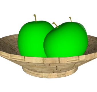 现代青苹果su模型