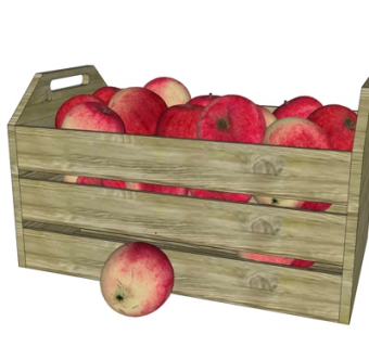 现代红苹果su模型