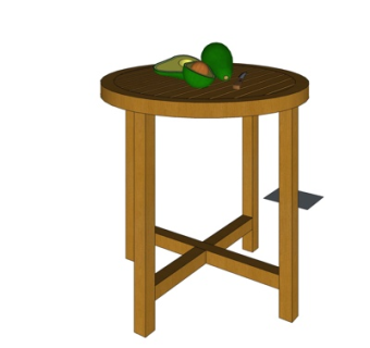 现代实木凳子su模型