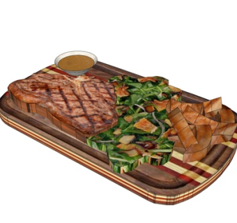 现代牛扒食物su模型