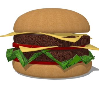现代汉堡包su模型