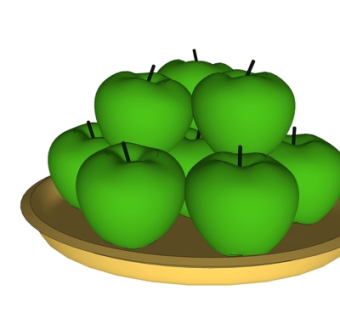 现代青苹果su模型