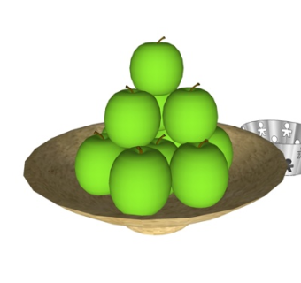 现代青苹果su模型