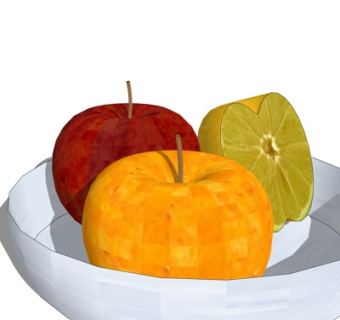 现代苹果橙子su模型