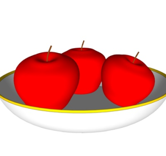 现代红苹果su模型