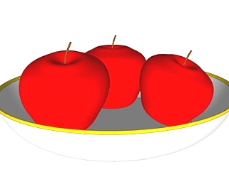 现代红苹果su模型