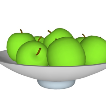 现代青苹果su模型