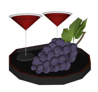 现代葡萄饮料su模型