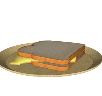 现代面包食物su模型