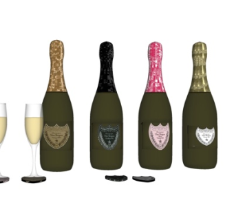 现代鸡尾酒酒杯su模型