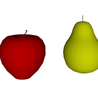 现代苹果梨子su模型