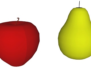现代苹果梨子su模型