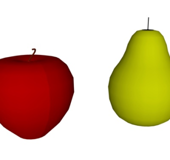 现代苹果梨子su模型