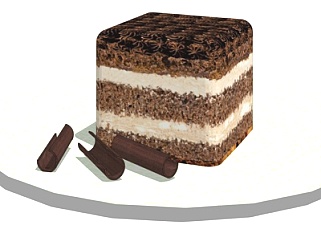 现代巧克力<em>蛋糕</em>组合su模型