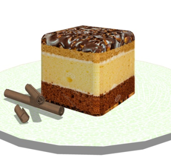 现代巧克力蛋糕su模型