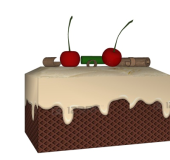现代巧克力蛋糕su模型