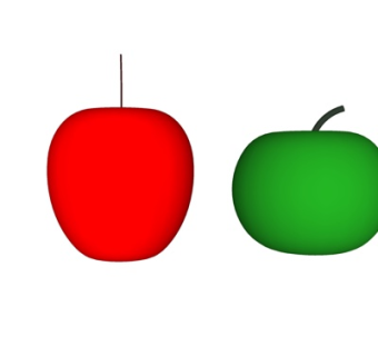 现代青苹果su模型