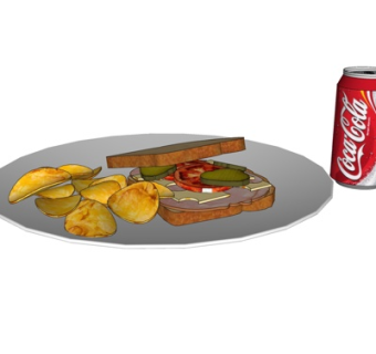 现代薯片面包su模型