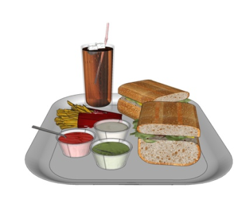 现代汉堡包可乐su模型