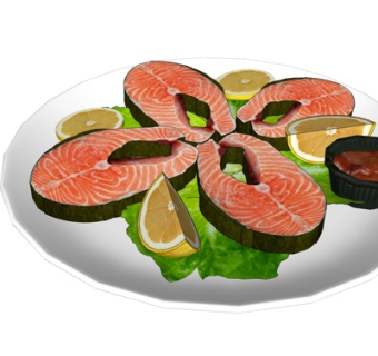 现代寿司水果su模型