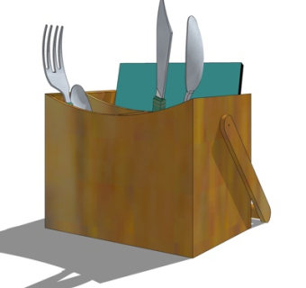 现代刀叉餐具su模型