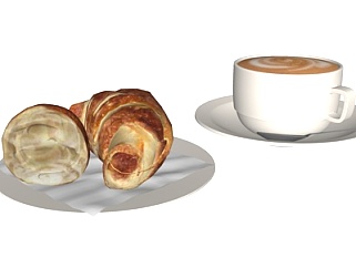 <em>现代面包</em>咖啡su模型