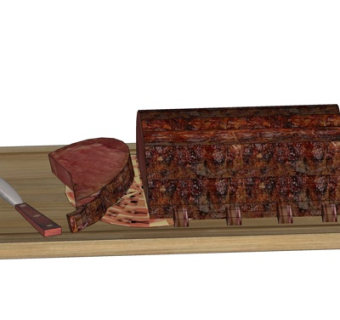 现代面包食物su模型