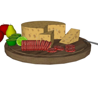 现代面包水果su模型