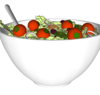 现代番茄面条su模型