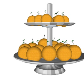 现代橙子水果架su模型