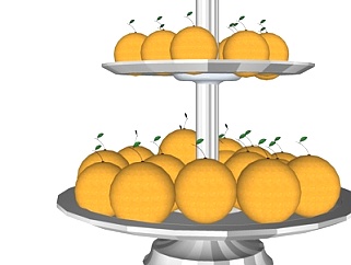 现代橙子<em>水果架</em>su模型