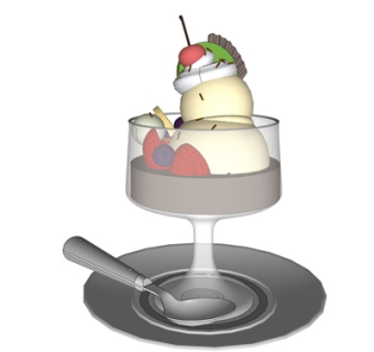 现代雪人蛋糕su模型