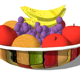 现代水果盘su模型