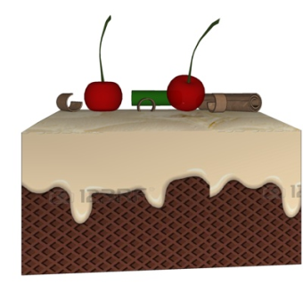 现代巧克力蛋糕su模型