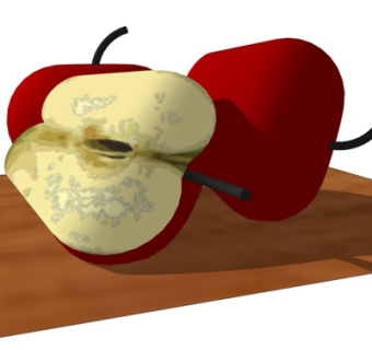 现代红苹果su模型