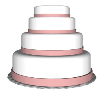 现代多层生日蛋糕su模型