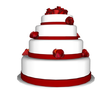 现代多层生日蛋糕su模型