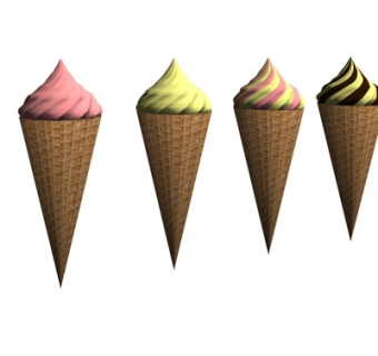 现代雪糕杯组合su模型