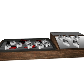 现代蛋糕组合su模型