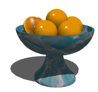 现代橙子水果盘su模型