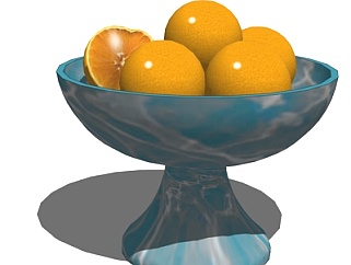 现代橙子水果盘su模型